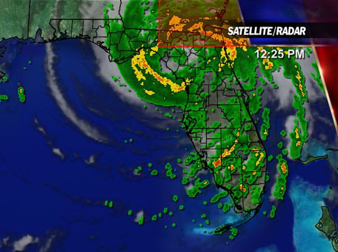Florida radar of Tropical Storm Fay as of 12:25pm August 22, 2008
