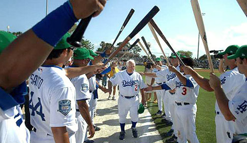 Tommy Lasorda's last walk down the first base line at Dodgertown